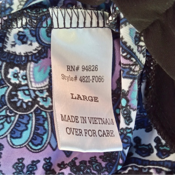 Sleeveless Purple Paisley Tank Top, Tempted Hearts Brand, Women’s Size L - Picture 5 of 12